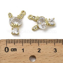 Brass Micro Pave Cubic Zirconia Pendants&nbsp;KK-B142-29G
