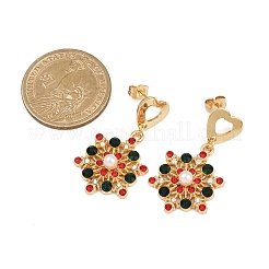 Snowflake ABS Plastic Pearl & Rhinestone Stud Earrings&nbsp;EJEW-JE06628