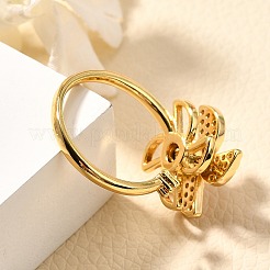 Flower Rotatable Finger Ring for Women&nbsp;RJEW-U035-01G-07