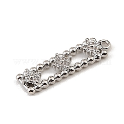 Brass Micro Pave Clear Cubic Zirconia Pendants&nbsp;CU-CBAF17A-05P