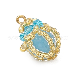 Luminous Handmade Glass Seed Beaded Teardrop Pendants&nbsp;PALLOY-MZ00962-05
