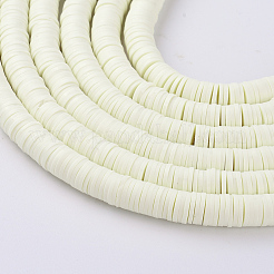 Flat Round Handmade Polymer Clay Beads&nbsp;CLAY-R067-8.0mm-21