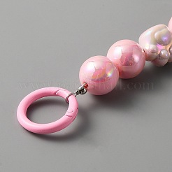 Rainbow Plated Opaque Acrylic Round & Paw Print Bead Chain Bag Straps&nbsp;PURS-WH0001-50D