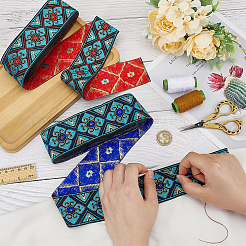 2 Bundles 2 Styles Ethnic Style Polyester Embroidery Ribbons&nbsp;OCOR-FG0002-29