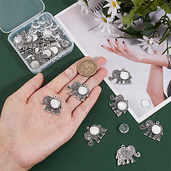 DIY Blank Dome Elephant Pendant Making Kit&nbsp;DIY-PH0013-41