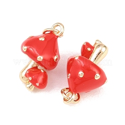 Brass Enamel Pendants&nbsp;KK-C162-010G