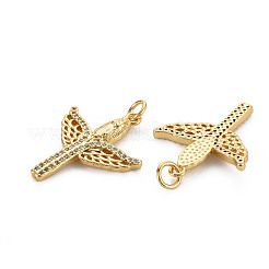 Brass Micro Pave Cubic Zirconia Pendants&nbsp;KK-Q252-070B-NF