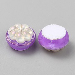 Electroplate UV Plating Opaque Fruit Resin Cabochons&nbsp;RESI-CJC0021-18B