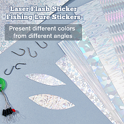 18Pcs 6 Styles Waterproof Holographic Adhesive Craft PVC Sheets&nbsp;DIY-FH0010-81