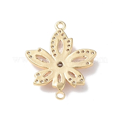 Brass Micro Pave Cubic Zirconia Connector Charms&nbsp;KK-I702-29G