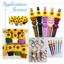 9Pcs 9 Colors Sunflower Silicone Beads&nbsp;SIL-CA0002-70