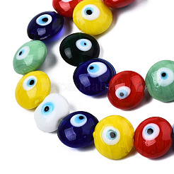 Handmade Evil Eye Lampwork Beads Strands&nbsp;LAMP-N029-009A