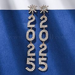 Brass Rhinestone Stud Earrings&nbsp;LS-EJEW-Q012-02G