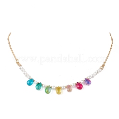 Glass & Shell Pearl Pendant Necklaces&nbsp;NJEW-TA00225