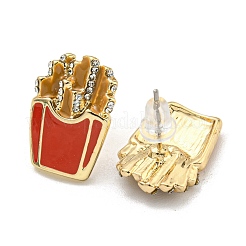 Pizza French Fries Ice Cream Alloy Rhinestone Stud Earrings&nbsp;EJEW-A043-01