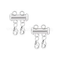 925 Sterling Silver Slide Lock Clasps&nbsp;PALLOY-PH01805