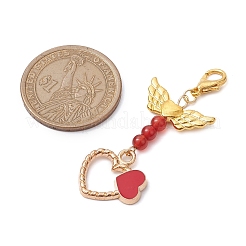 Valentine's Day Alloy Enamel Pendant Decoraton&nbsp;HJEW-JM02028-02