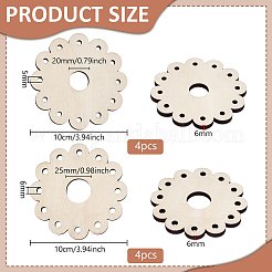 8Pcs 2 Styles Flower MDF Pen Holder&nbsp;ODIS-BC0001-32