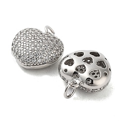 Brass Micro Pave Clear Cubic Zirconia Pendants&nbsp;KK-A205-06P