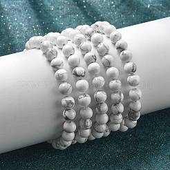 Natural Howlite Beaded Stretch Bracelets&nbsp;BJEW-Q692-42-8mm