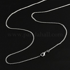 1.5mm Rack Plating Brass Box Chain Necklaces for Women Men&nbsp;MAK-L044-21P