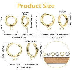 16Pcs 201 Stainless Steel Huggie Hoop Earring Findings&nbsp;STAS-FS0002-27B