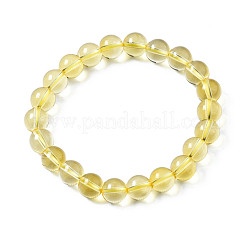 Synthetic Citrine Beaded Stretch Bracelets&nbsp;X-BJEW-Q692-48B