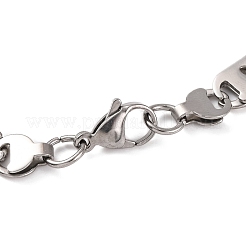 Tarnish Resistant Vacuum Plating 201 Stainless Steel Mariner Hollow Cross Link Chain Bracelets&nbsp;BJEW-B078-64P