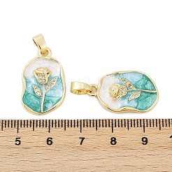 Brass Micro Pave Clear Cubic Zirconia Pendants&nbsp;KK-L235-05B-G