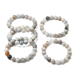 10MM Natural Aquamarine Round Beaded Stretch Bracelets for Women&nbsp;GG-CBA6C75-A01-10mm