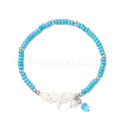 2Pcs 2 Colors Trumpet Shell Beads Charm Bracelets&nbsp;BJEW-JB12374