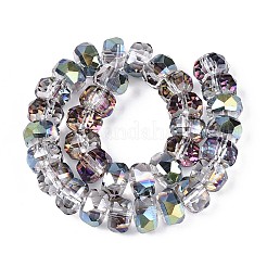 Electroplate Transparent Glass Beads Strands&nbsp;X-EGLA-N022-04A-D04