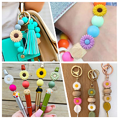 16Pcs 8 Colors Food Grade Eco-Friendly Silicone Focal Beads&nbsp;SIL-SC0001-60