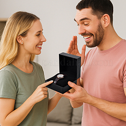 Black Paper Watch Packing Boxes with Flip-Top and Pillow Inside&nbsp;CON-WH0816-018A