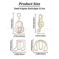 48Pcs 4 Styles Carbon Steel Paper Clips&nbsp;TOOL-GF0003-35