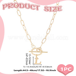 304 Stainless Steel Letter Pendant Necklaces&nbsp;NJEW-LP0001-52L-G