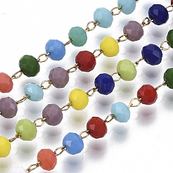 Handmade Faceted Glass Beaded Chains&nbsp;CHS-T003-06G