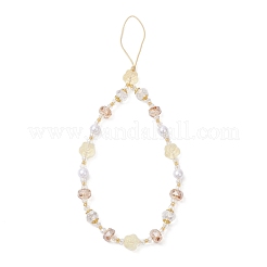 Alloy Glass Beads Phone Hand Strap Chains&nbsp;HJEW-MZ00300