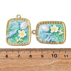 Light Gold Tone Alloy Enamel Pendants&nbsp;ENAM-B028-12KCG