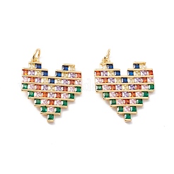 Brass Micro Pave Colorful Cubic Zirconia Pendants&nbsp;ZIRC-Z019-43G-NR