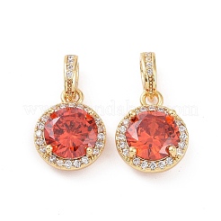Real 18K Gold Plated Brass Micro Pave Clear Cubic Zirconia Pendants&nbsp;KK-E068-VC437