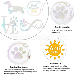 8 Sheets 4 Style Infinity Love & Bird Laser Style Plastic Adhesive Car Stickers&nbsp;STIC-GF0001-04A