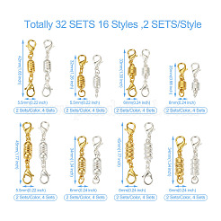 32 Sets 16 Styles Brass Magnetic Clasps&nbsp;KK-KS0001-28