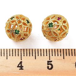 Rack Plating Brass Cubic Zirconia Beads&nbsp;KK-S377-12G