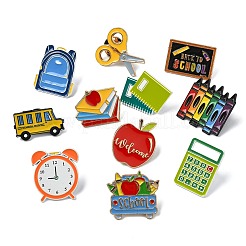 16Pcs 16 Styles Back To School Theme Enamel Pin&nbsp;JEWB-CJ0003-60