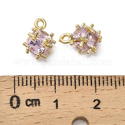 Brass Pave Cubic Zirconia Pendants&nbsp;KK-B142-11G-01