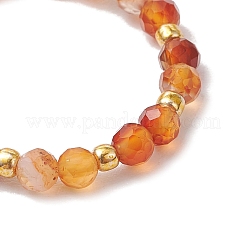 Natural Carnelian Beaded Stretch Rings for Women&nbsp;RJEW-JR00868-07