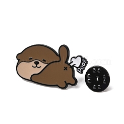 Bank Beaver with Word Poo Enamel Pins&nbsp;JEWB-K019-02D-EB
