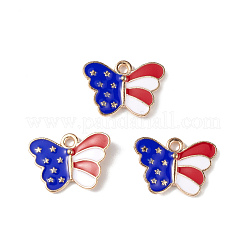 American Flag Style Alloy Enamel Pendants&nbsp;X-ENAM-K067-41