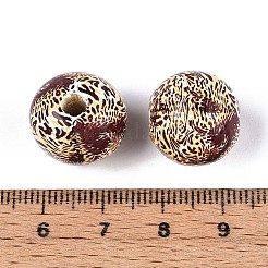Printed Schima Wood Beads&nbsp;WOOD-N017-01E